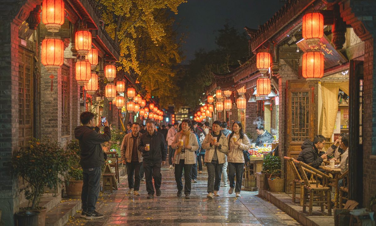 宽窄巷子夜景
